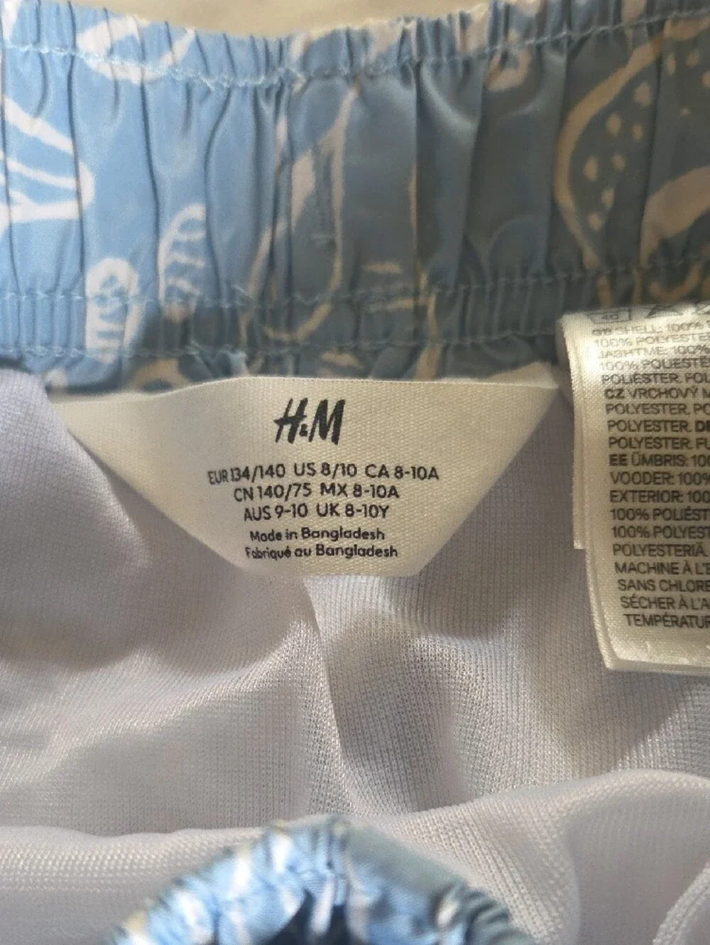 H&M Blue Seashell Print Boys Swim Trunks